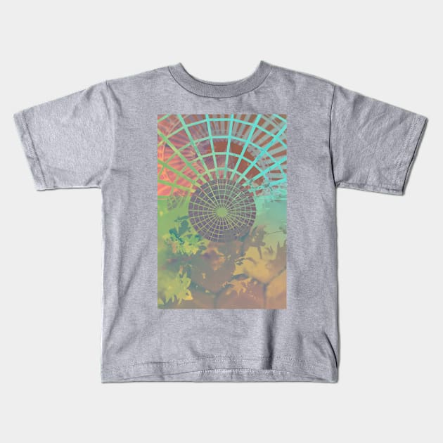 Ascending Spiral Stairway and Mandala Kids T-Shirt by arstgratiaorion